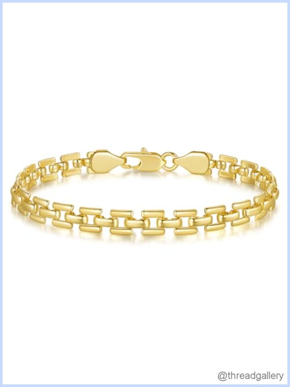 14k Gold Plated Watch Chain Link Bracelet Stackable Non Tarnish